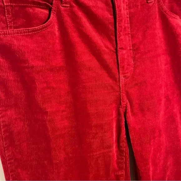 TALBOTS women’s  Red High-Waist Straight-Leg corduroy pants size 8 W29 - Picture 3 of 12